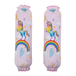 Baby Moo Unicorn Soft Velvet U Pillow, Side Bolsters 5 Pcs Mattress And Blanket Set - Pink