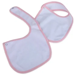 Baby Moo Unicorn Star Cotton 2 Pack Buttoned Feeding Bibs - Pink