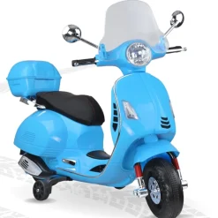 Baby Moo Vespa Rechargeable Battery Operated Bike With Music & Light With Remote - Blue