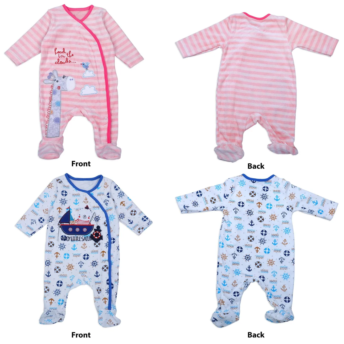 Baby Moo Welcome Baby Twins 11 Pcs Luxury Gift Hamper For Girl And Boy Pink And Blue - 0-9M Sizes Available