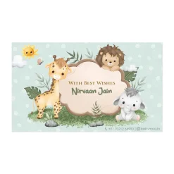 Baby Moo Welcome to Jungle 40 Gift Card Pack Personalised Wish Tags - Mint Green