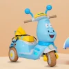 Baby Moo Whimsical Cartoon Kids Electric 3-Wheel Ride-On Bike Motorcycle Scooter Rechargeable Battery-Powered with Music & Lights - Blue