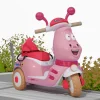Baby Moo Whimsical Cartoon Kids Electric 3-Wheel Ride-On Bike Motorcycle Scooter Rechargeable Battery-Powered with Music & Lights - Pink
