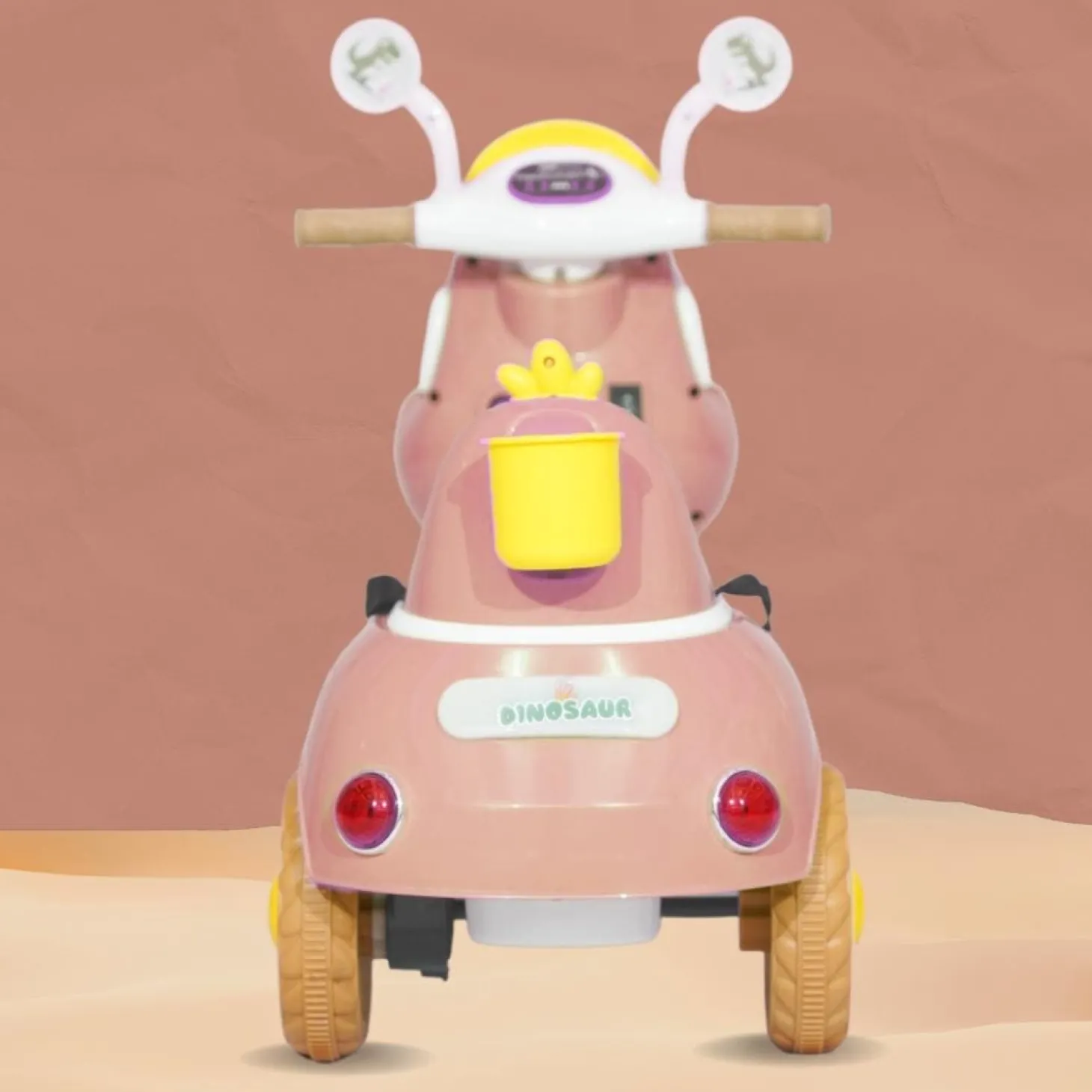 Baby Moo Whimsical Cartoon Kids Electric 3-Wheel Motorcycle Scooter Rechargeable Battery-Powered with Music & Lights Toddler Ride-On Bike Toy for Imaginative Adventures - Pink