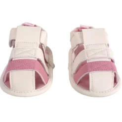 Baby Moo White And Pink Velcro Booties