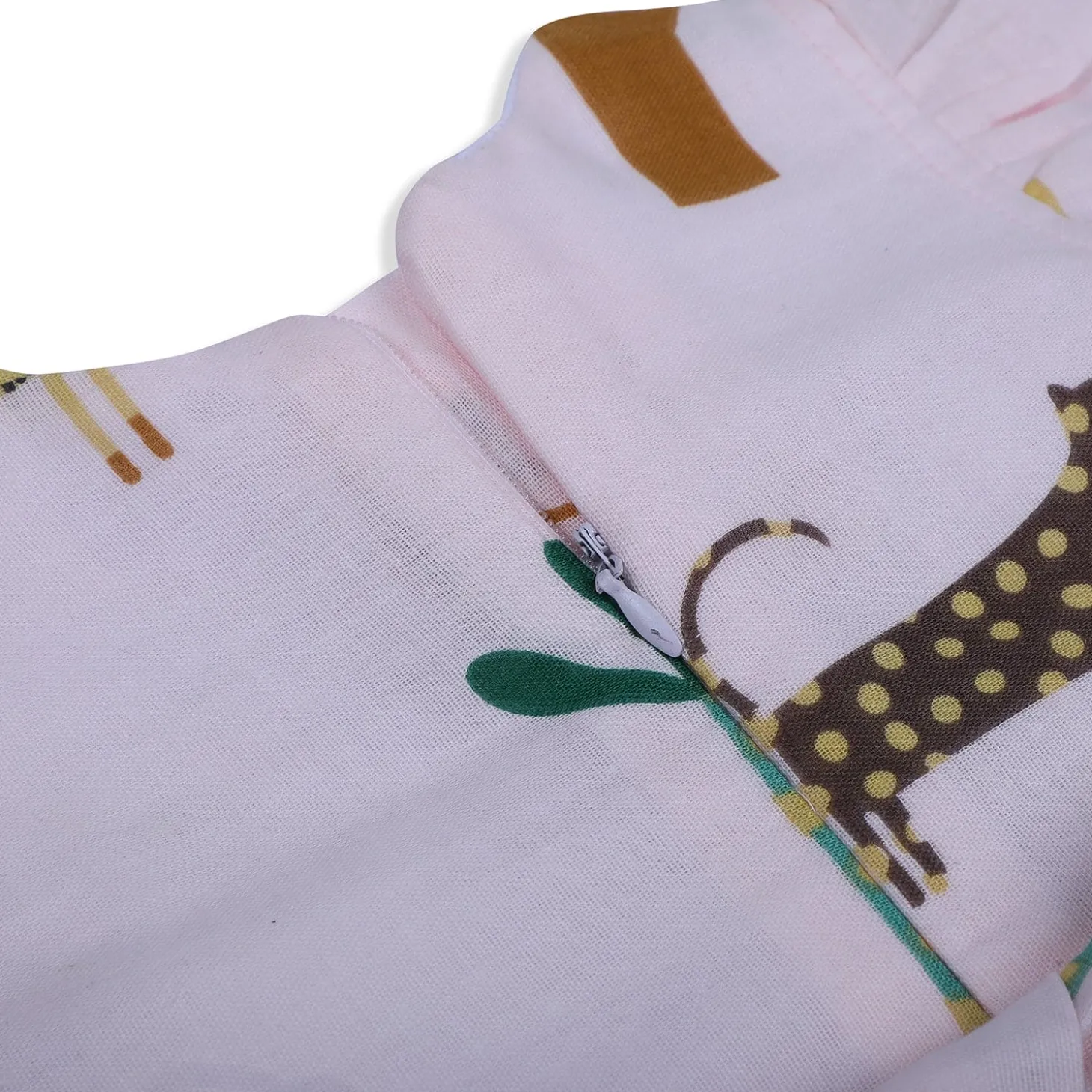 Baby Moo Wild Animals Flutter Sleeves Muslin Dress - Pink