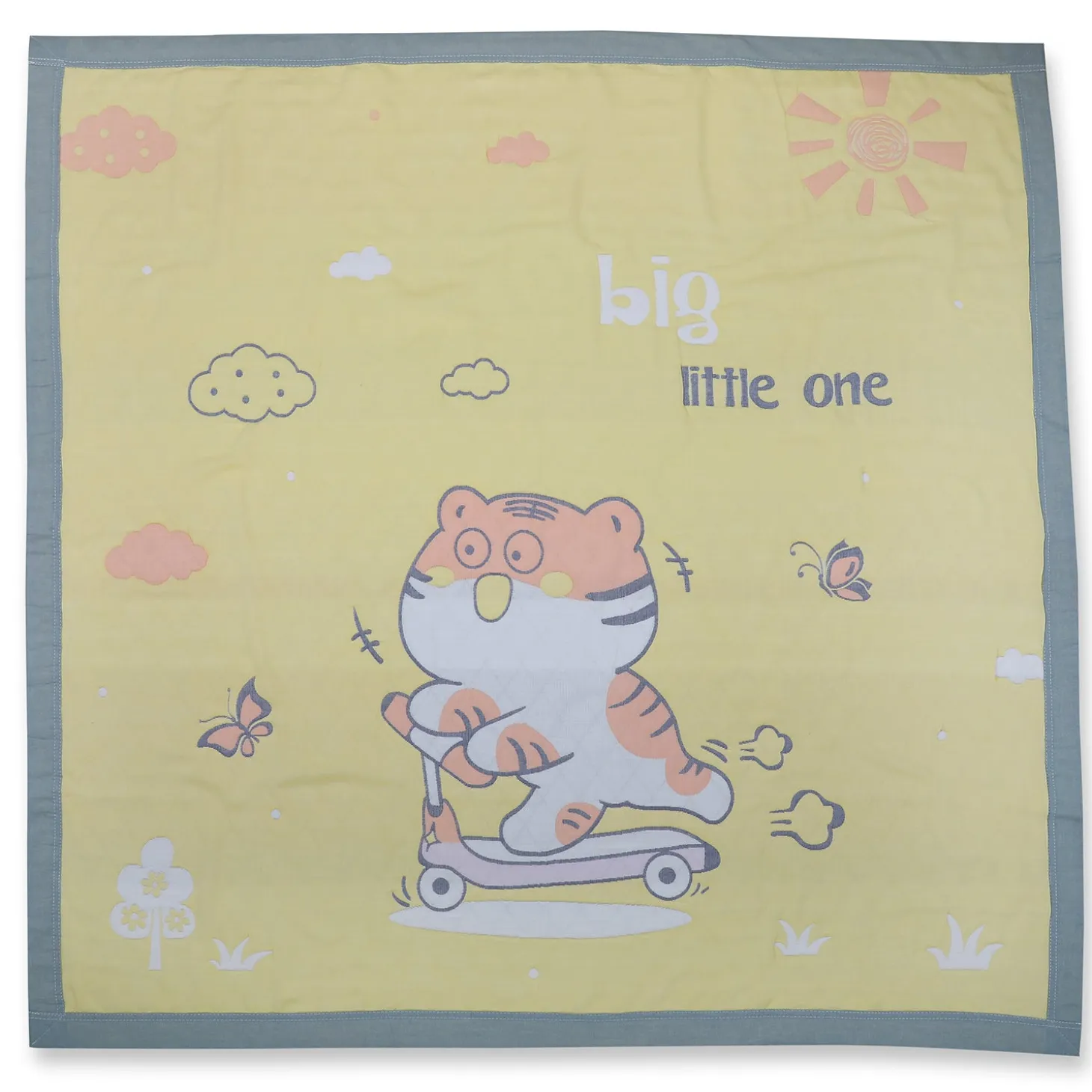 Baby Moo Wild Tiger All Season Medium Muslin Blanket - Yellow