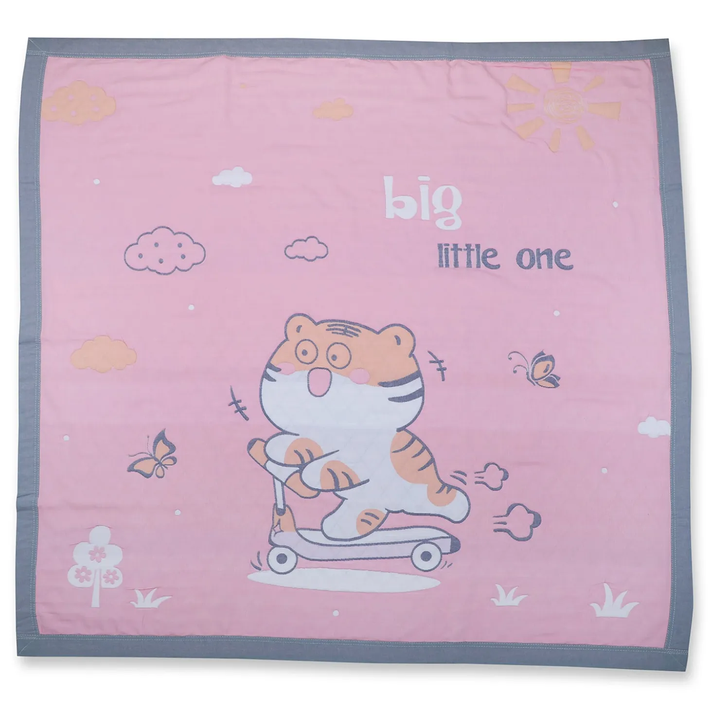 Baby Moo Wild Tiger All Season Medium Muslin Blanket - Pink