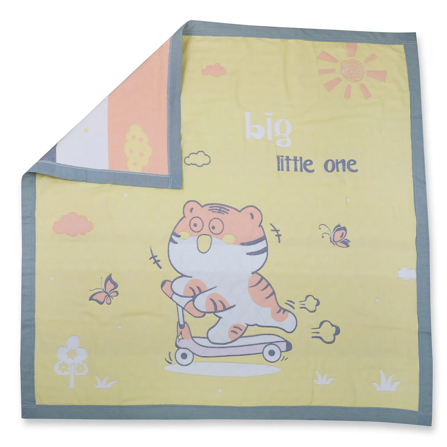 Baby Moo Wild Tiger All Season Medium Muslin Blanket - Yellow