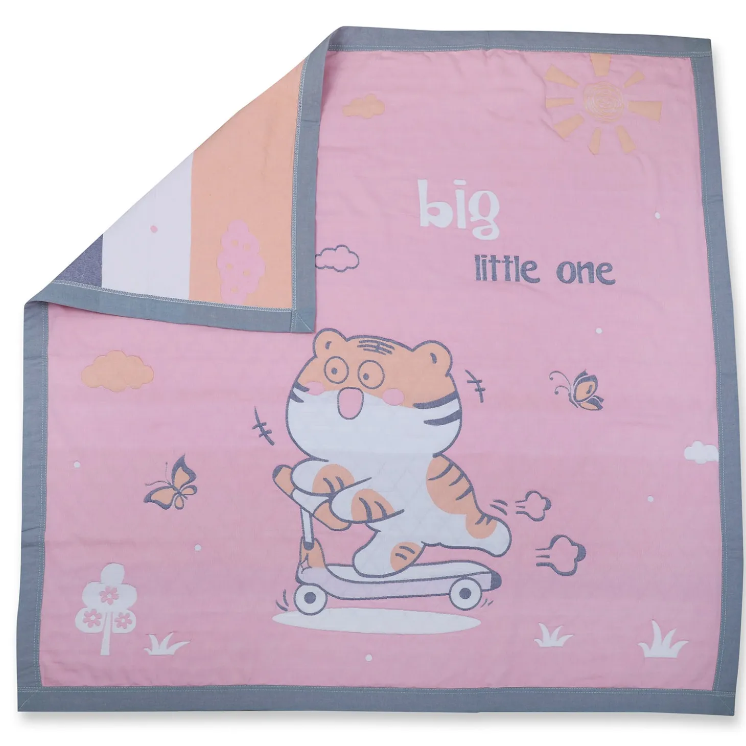 Baby Moo Wild Tiger All Season Medium Muslin Blanket - Pink
