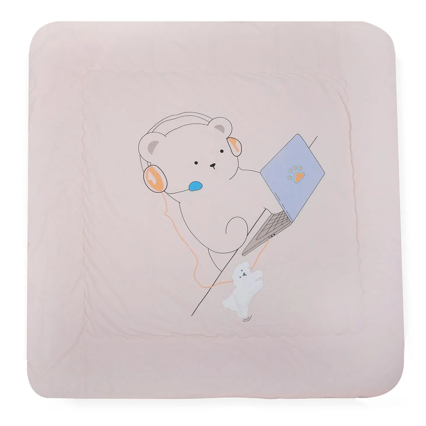 Baby Moo Workaholic Bear 100 % Cotton Wrapper - Pink