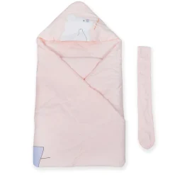 Baby Moo Workaholic Bear 100 % Cotton Wrapper - Pink