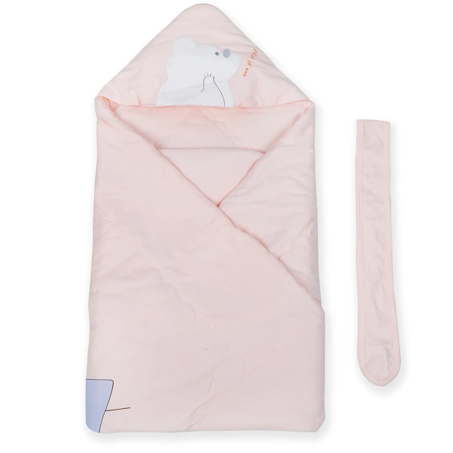 Baby Moo Workaholic Bear 100 % Cotton Wrapper - Pink