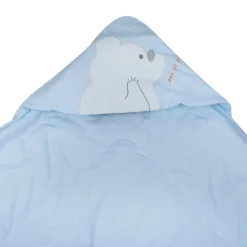 Baby Moo Workaholic Bear 100 % Cotton Wrapper - Blue