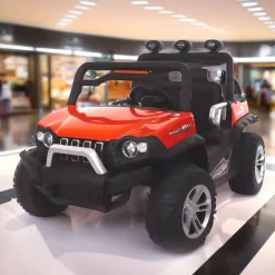 Baby Moo Wrangler 4X4 Battery Operated Electric Ride On Jeep With Rechargeable 12V Battery, Remote Control - Red
