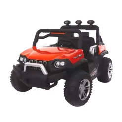 Baby Moo Wrangler 4X4 Battery Operated Electric Ride On Jeep With Rechargeable 12V Battery, Remote Control - Red