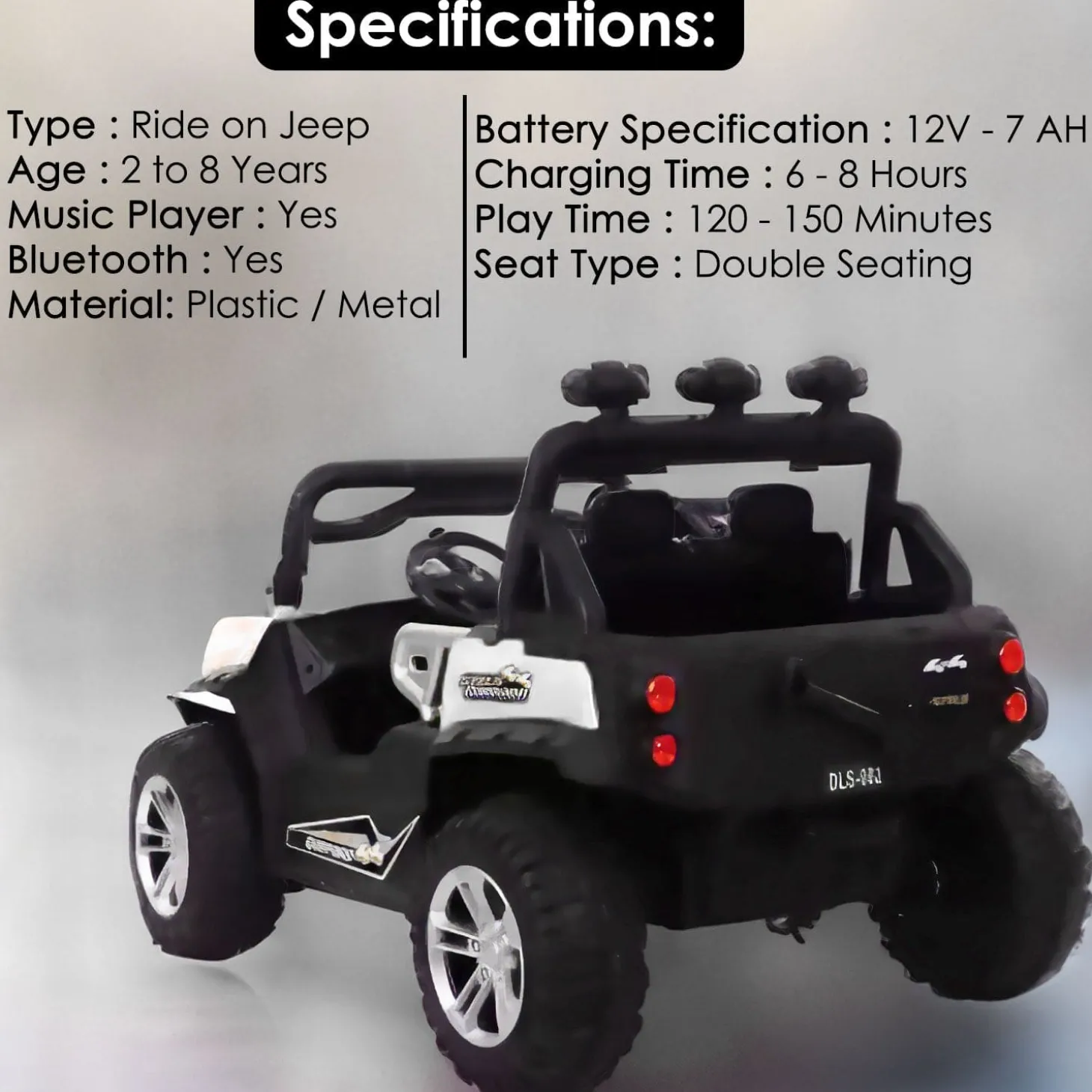 Baby Moo Wrangler 4X4 Battery Operated Electric Ride On Jeep With Rechargeable 12V Battery, Remote Control - White