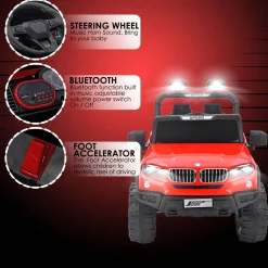 Baby Moo 4X4 Mercedes Benz Electric Ride-On Car for Kids | Rechargeable Battery | Bluetooth Remote Control | USB MP3 Player | Double Seat | Age 2-6 - Red