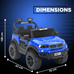 Baby Moo 4X4 Mercedes Benz Electric Ride-On Car for Kids | Rechargeable Battery | Bluetooth Remote Control | USB MP3 Player | Double Seat | Age 2-6 - Blue