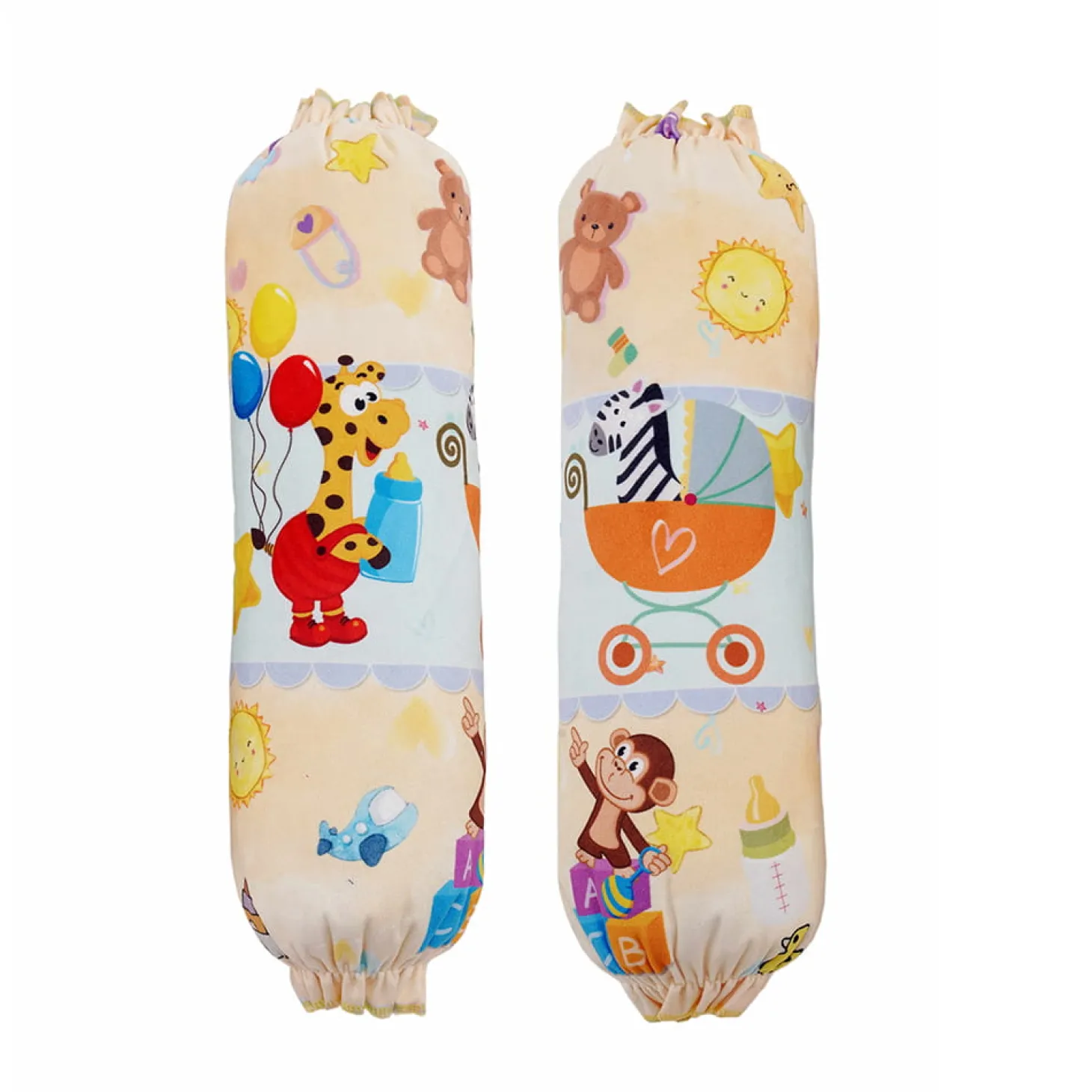 Baby Moo Zebra in Pram 2 Pcs Velvet Large Bolster Set - Yellow