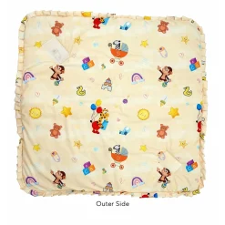 Baby Moo Zebra in Pram Premium Quilted Hood Wrapper - Yellow