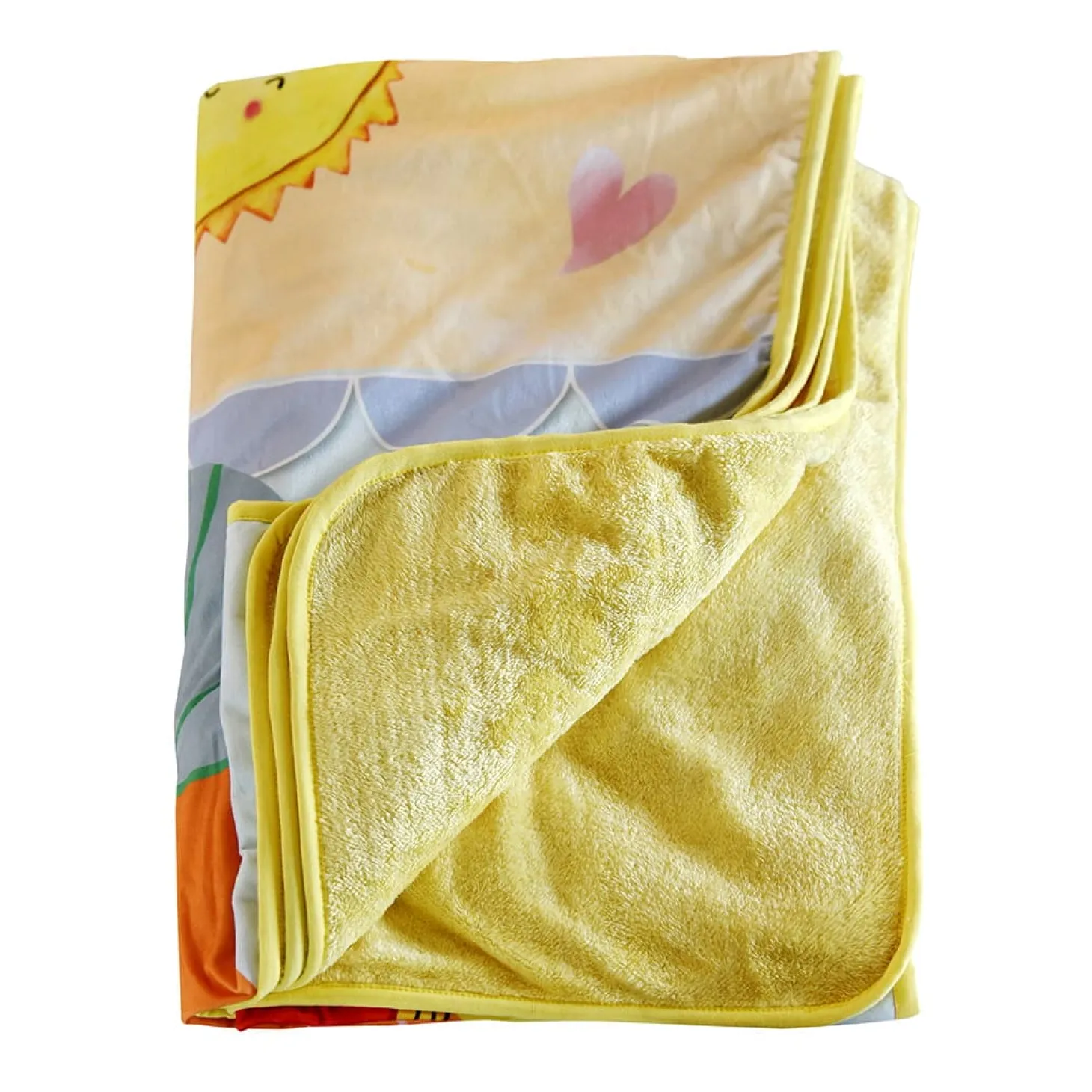 Baby Moo Zebra in Pram Velvet And Fur XL Blanket - Yellow
