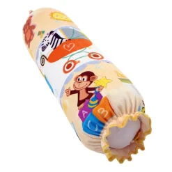 Baby Moo Zebra in Pram Velvet Side Bolster And U Shape Matching Pillow Set - Yellow