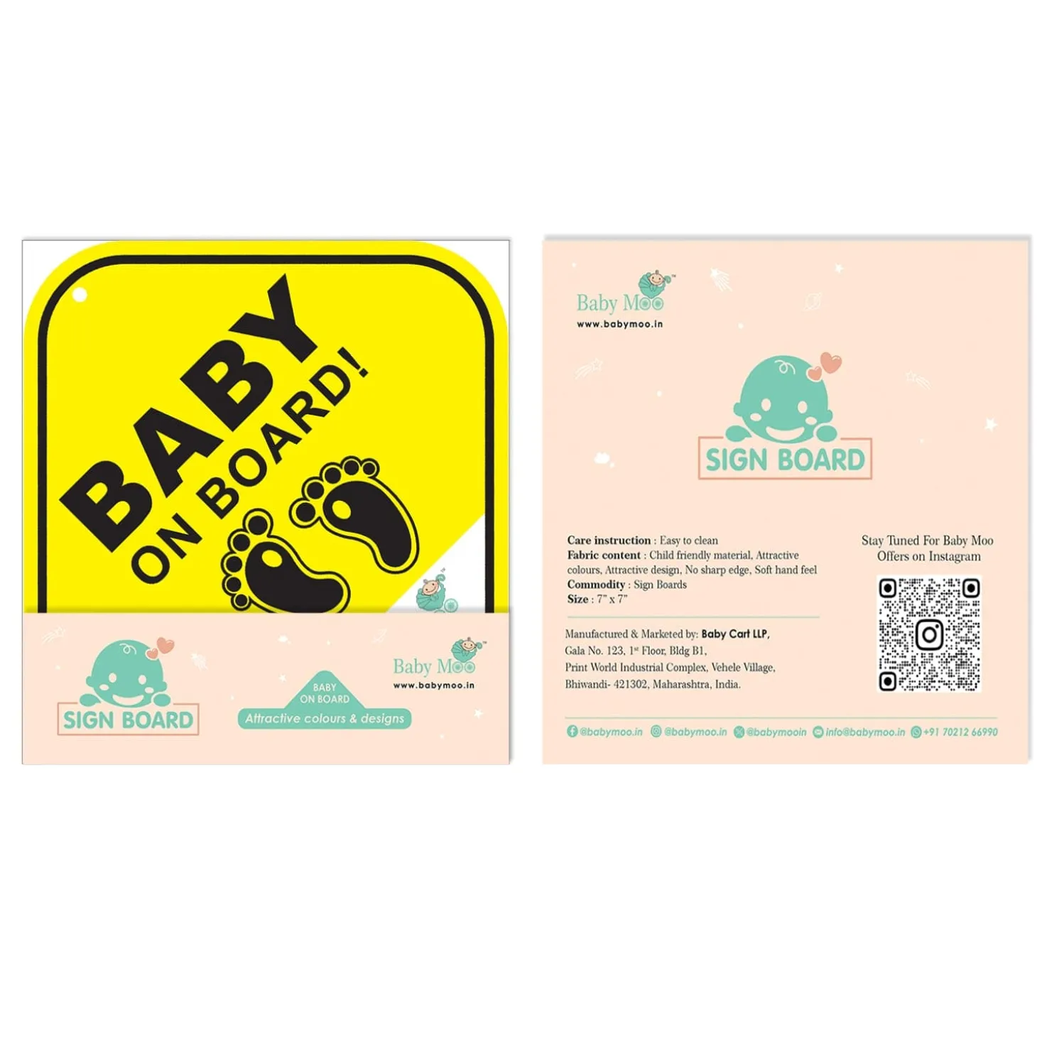 Baby on Board Yellow Car Sign