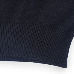 Basic Polo Neck Ribbed Premium Full Sleeves Knitted Kids Sweater - Black