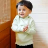 Basic Ribbed Premium Full Sleeves Knitted Kids Sweater - Green