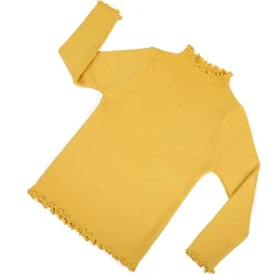 Basic Ribbed Premium Full Sleeves Knitted Kids Sweater - Yellow