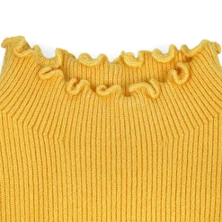 Basic Ribbed Premium Full Sleeves Knitted Kids Sweater - Yellow