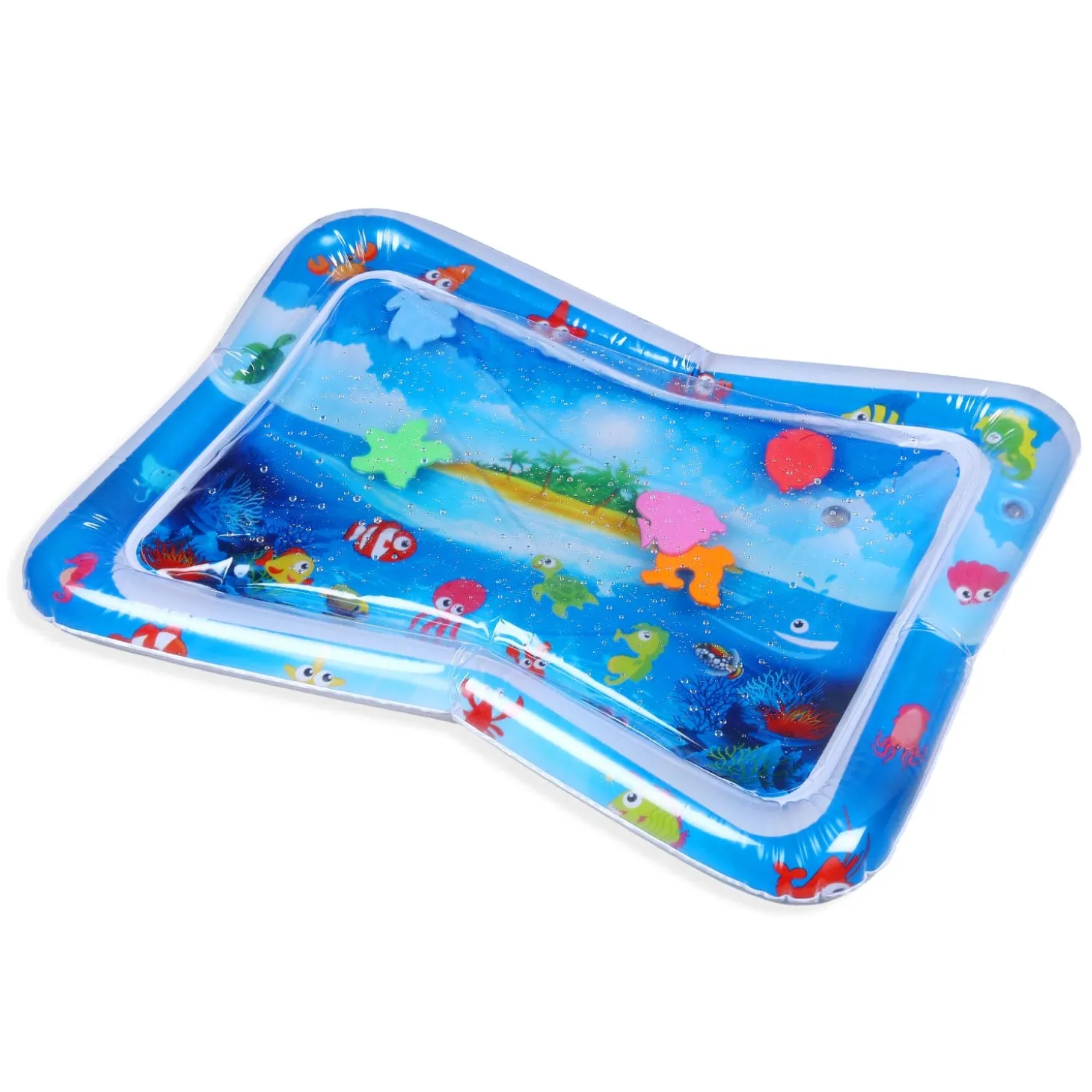 Beach Please Inflatable Tummy Time Mat Water Play Mat - Blue