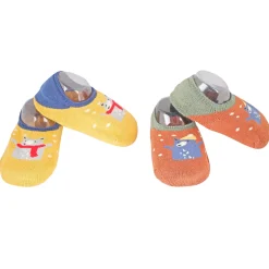 Bear In Snow Yellow And Brown 2 Pk Socks