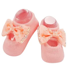 Bedazzled Peach Headband And Socks Set