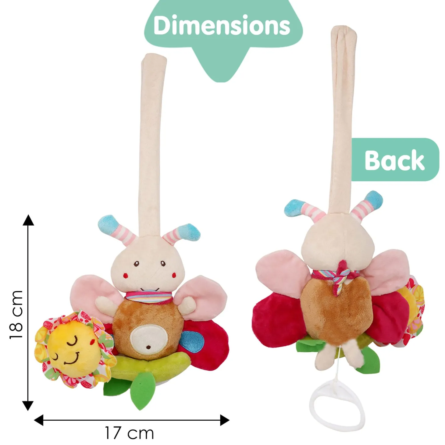 Bee Multicolour Hanging Pulling Toy