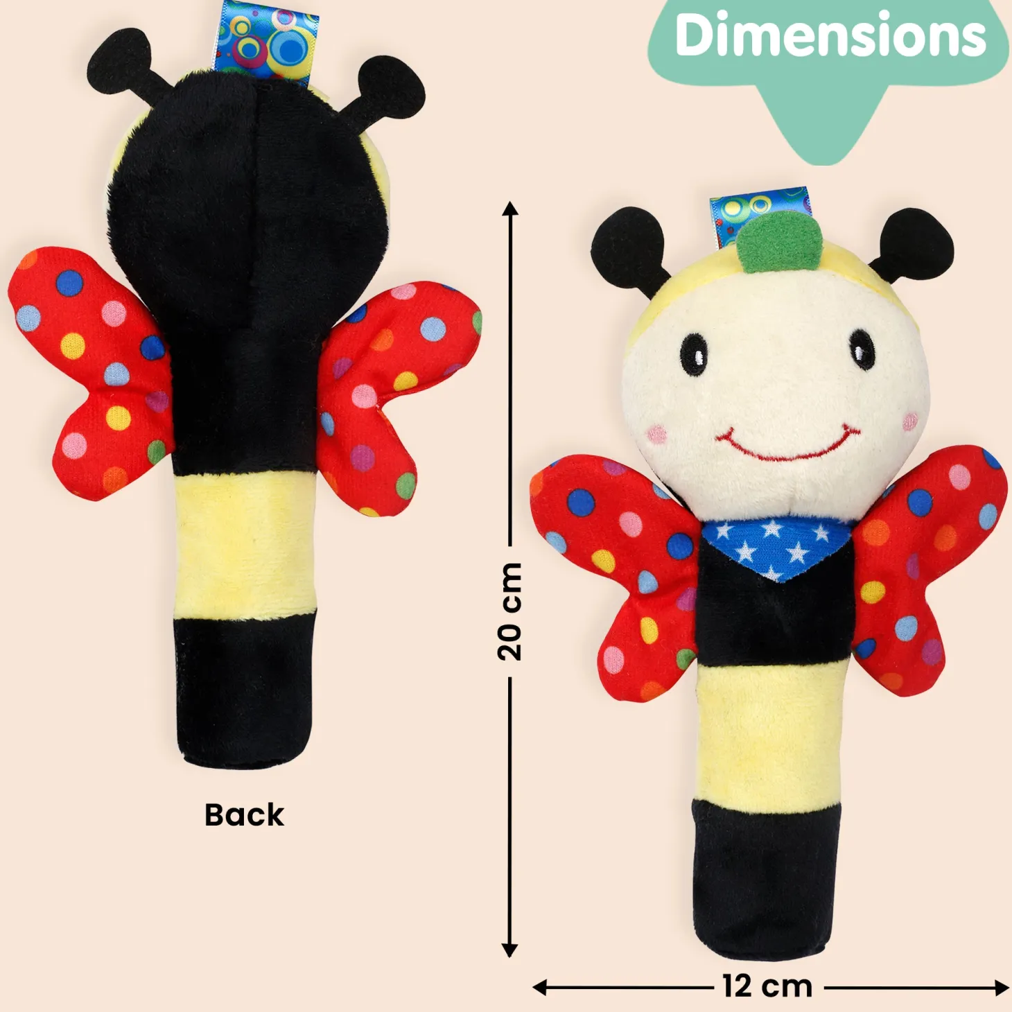 Bee Red Handheld Rattle Toy