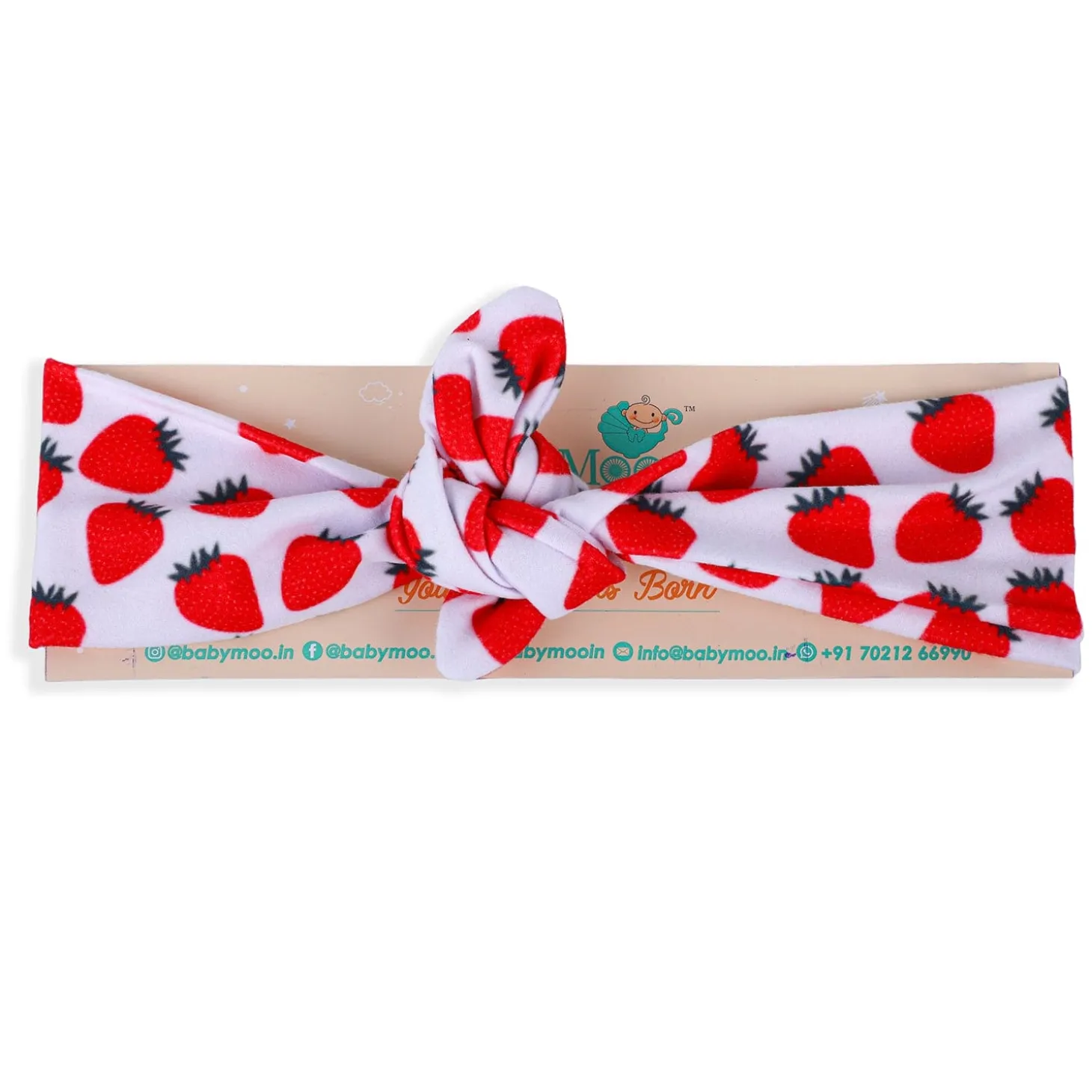 Berry Bow Knot Headband - Red
