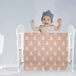 BFF Bear Peach Medium Muslin Blanket