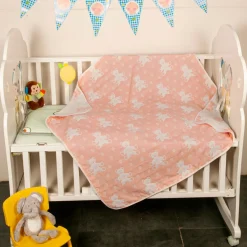 BFF Bear Peach Medium Muslin Blanket