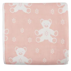 BFF Bear Peach Medium Muslin Blanket