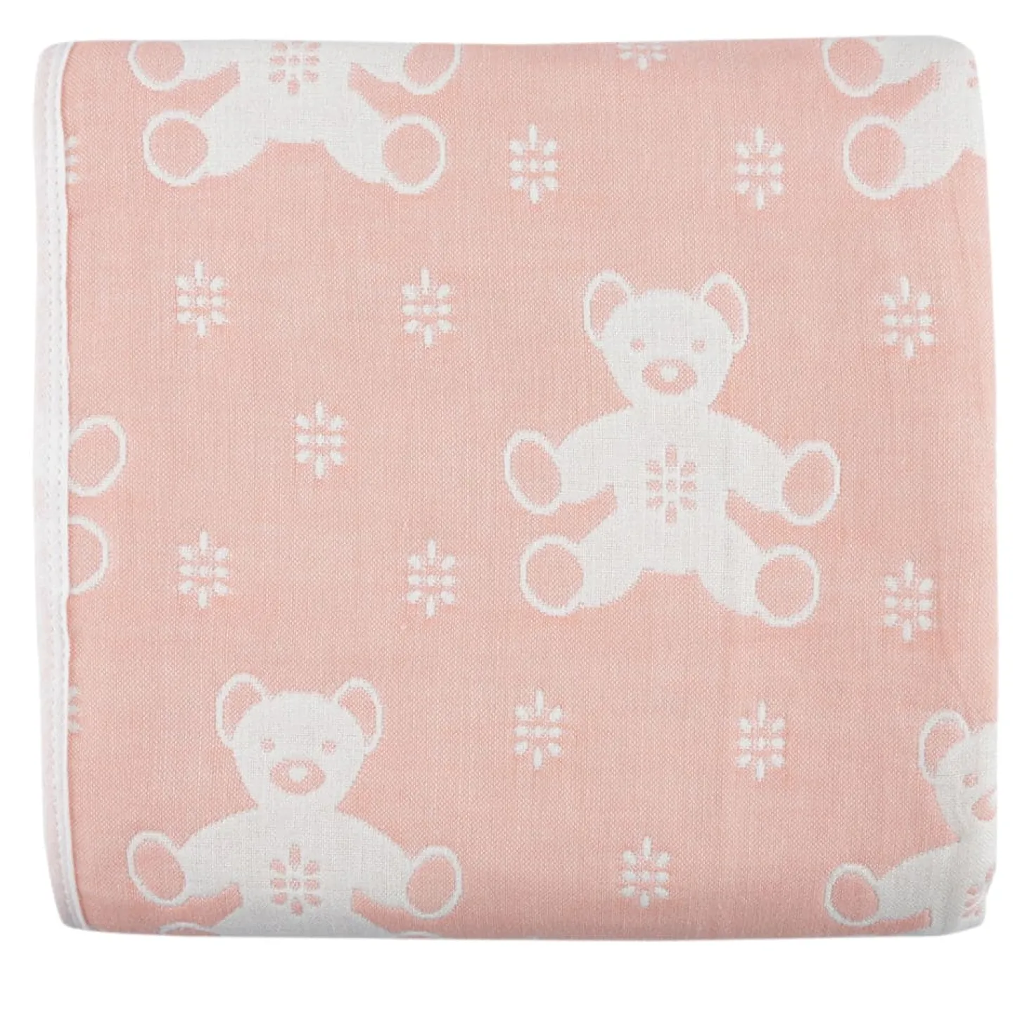 BFF Bear Peach Medium Muslin Blanket