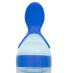 Blue 90 Ml Squeeze Bottle Feeder With Dispensing Spoon