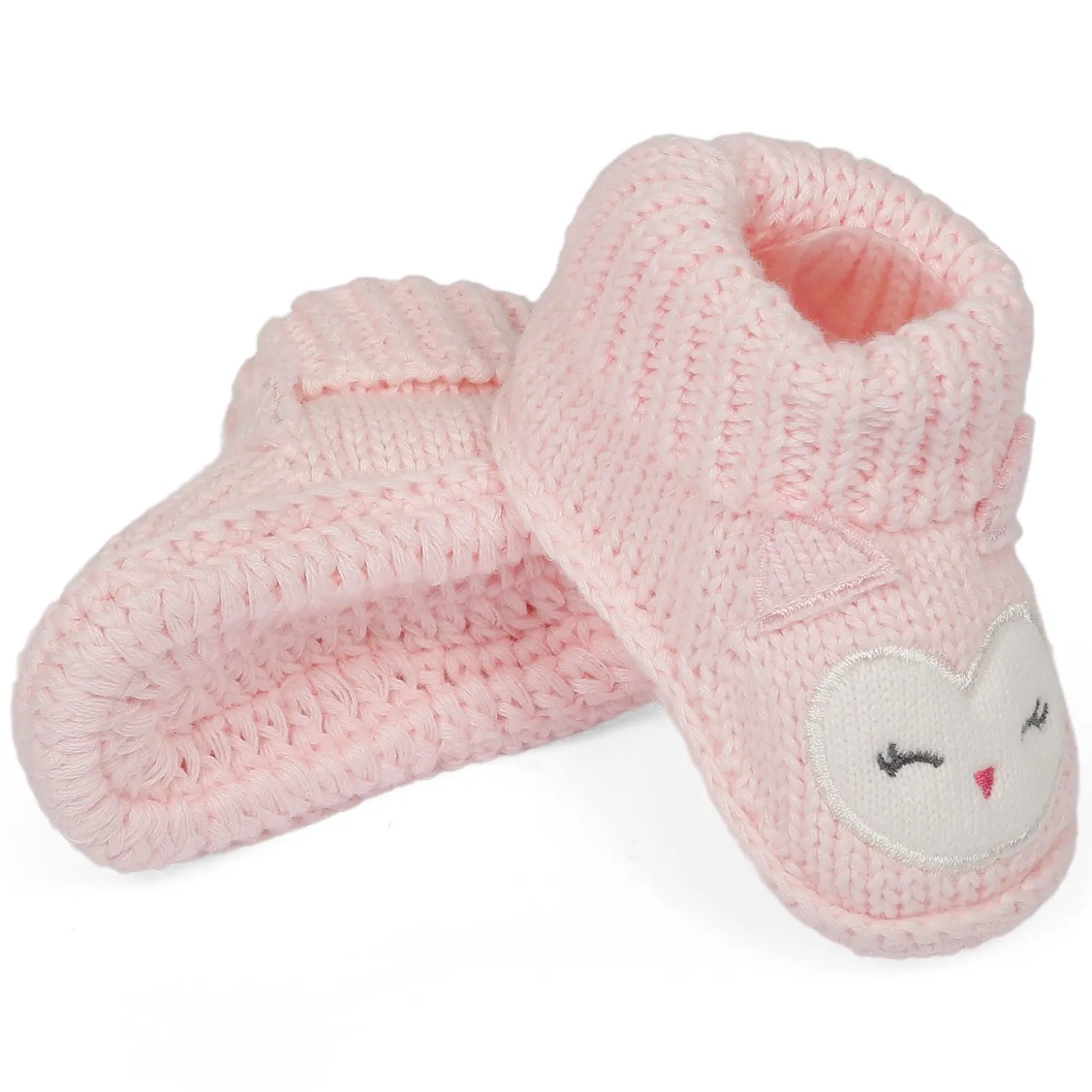 Blushing Newborn Crochet Socks Booties - Pink