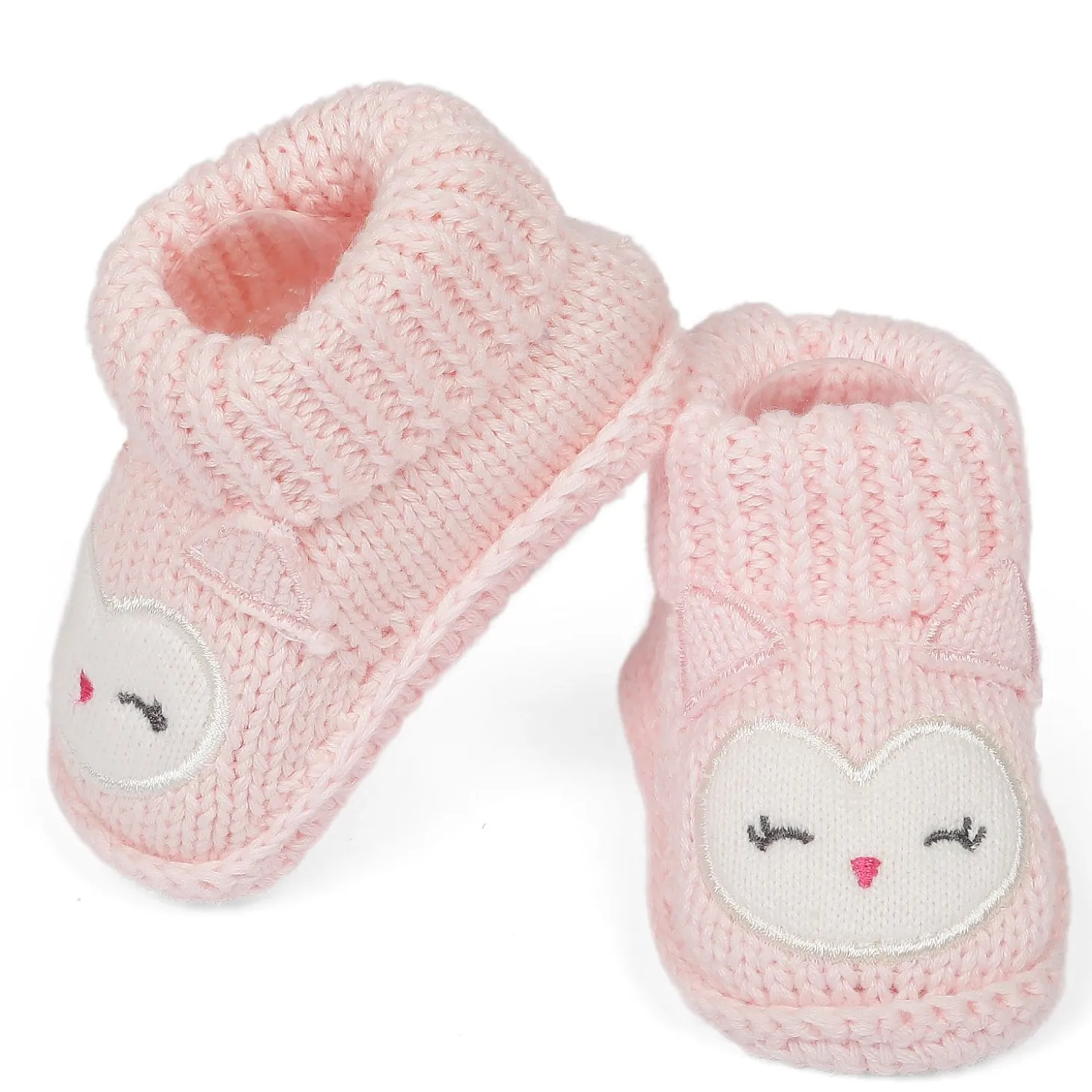 Blushing Newborn Crochet Socks Booties - Pink