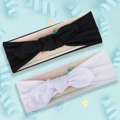 Bow Knot Headbands Set of 2 - White, Black