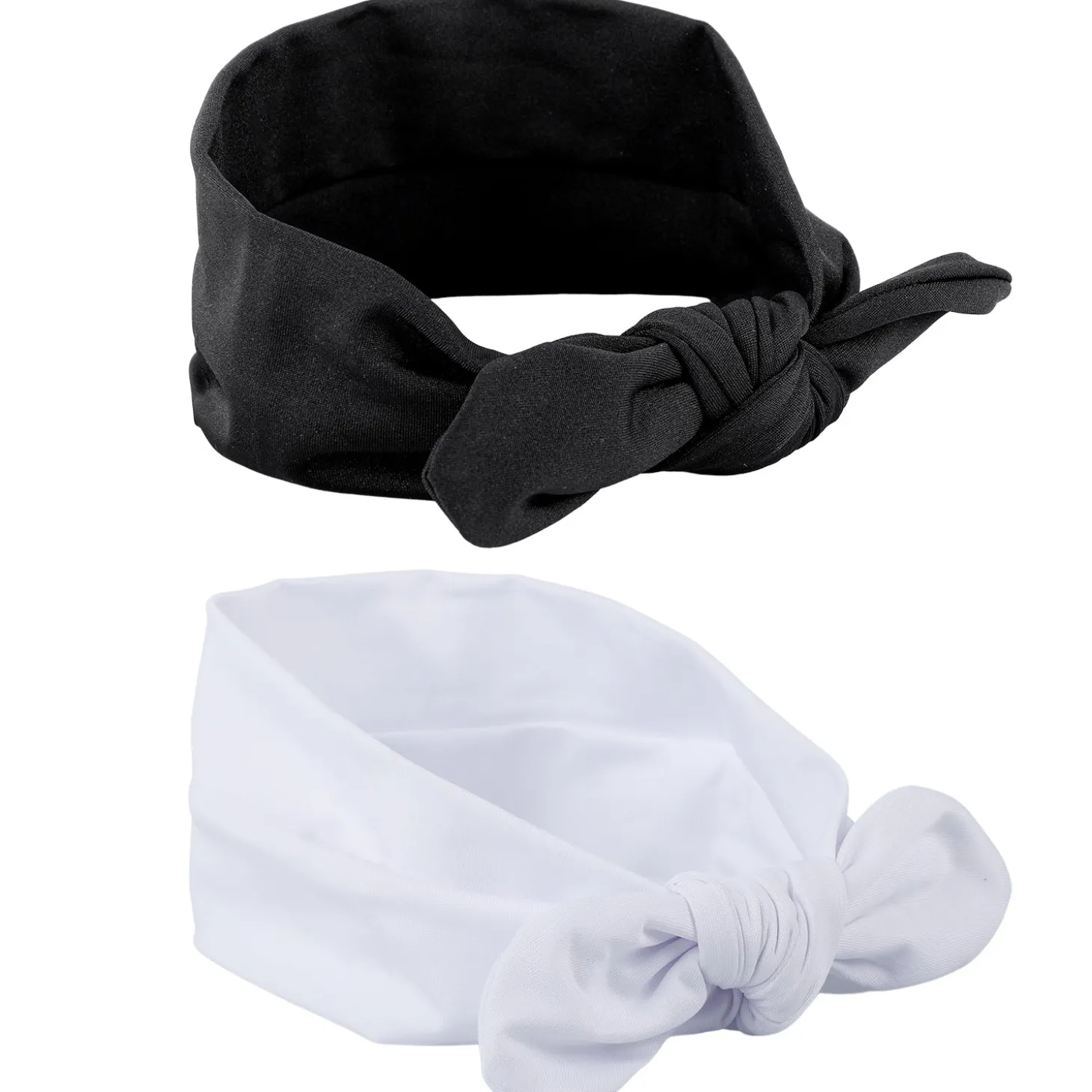 Bow Knot Headbands Set of 2 - White, Black