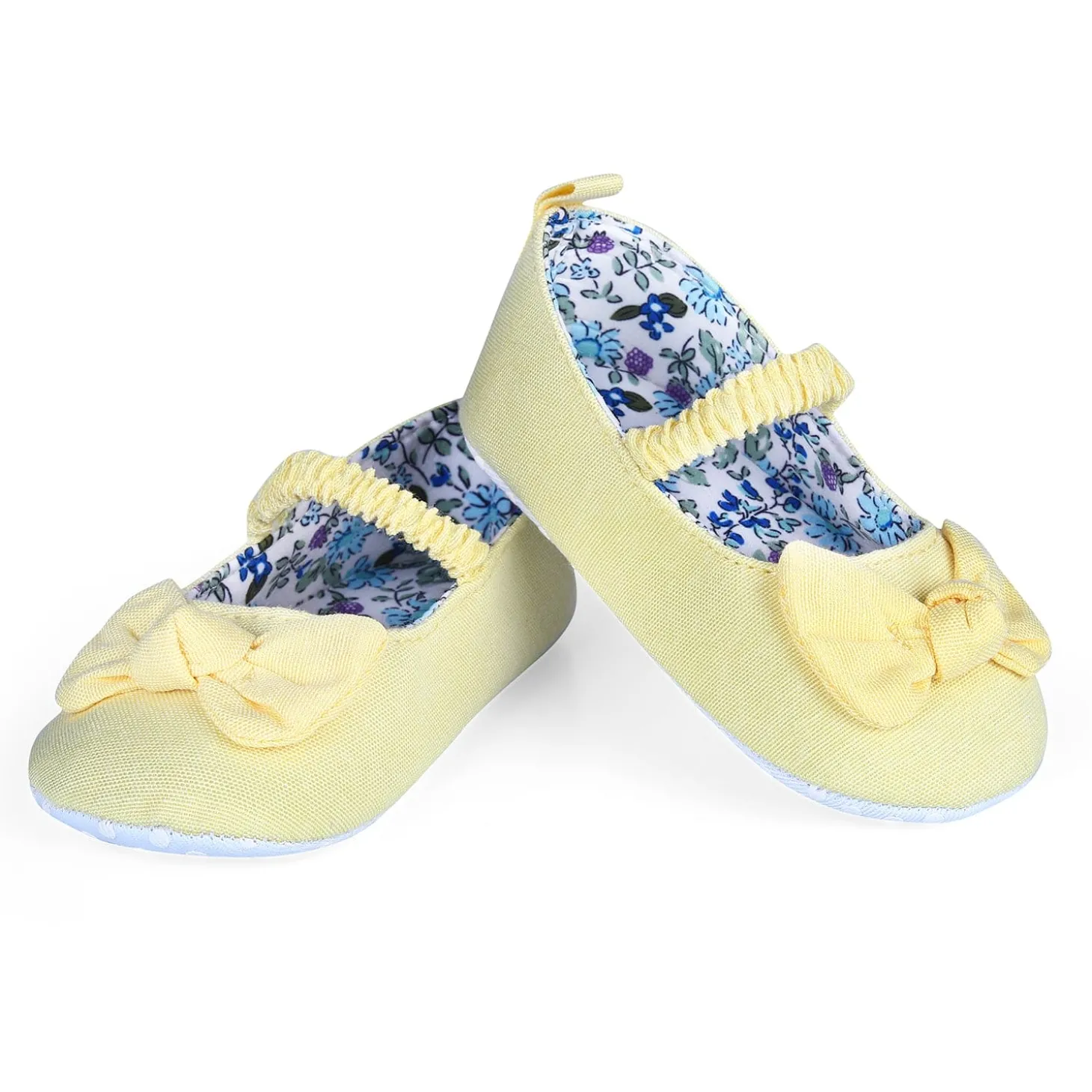 Bowknot Premium Girls Anti-Slip Ballerina Booties - Yellow