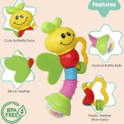 Butterfly Multicolour Rattle Toy