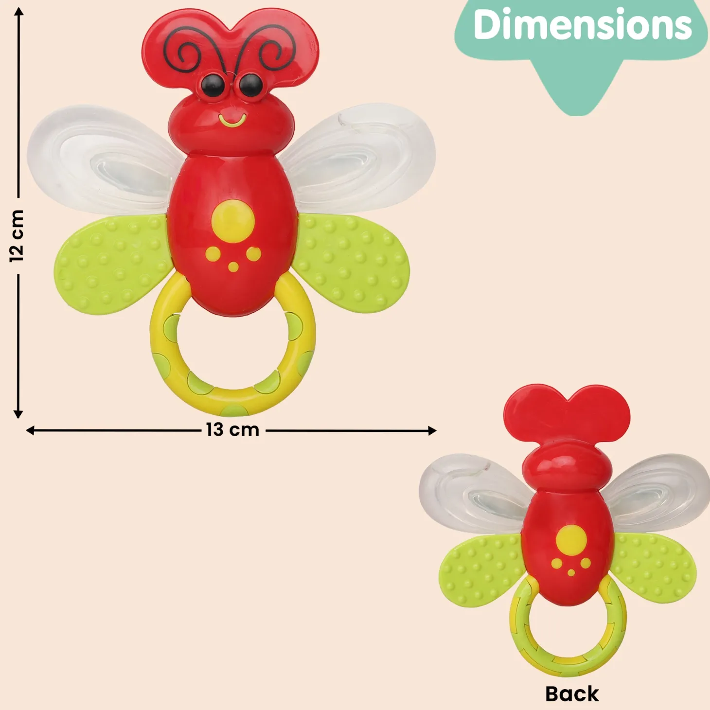 Butterfly Red Rattle Toy